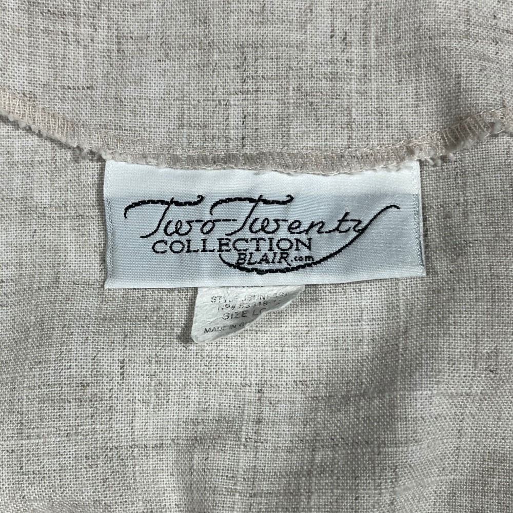 Vintage Cottagecore Granny Boho Floral Linen Blend Vest Womens Large Whimsical - Picture 8 of 8